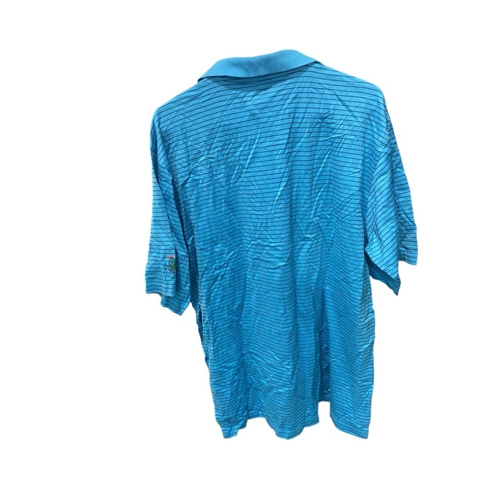 PETER MILLAR Men’s Polo Shirt Classic Style Blue Pinstripe Cotton Size L preppy - Picture 7 of 7